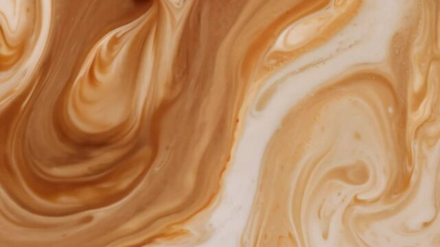 Swirling coffee and milk blend creates art in a cup, perfect for cozy mornings or any time