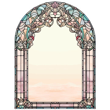 Elegant stained glass window frame