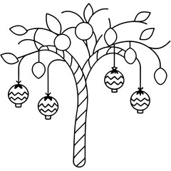 Candy Cane Tree Ornament Vector