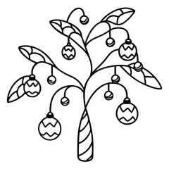 Candy Cane Tree Ornament Vector