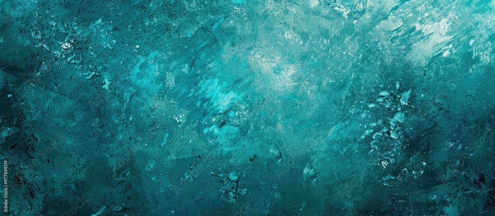 Poster grunge abstract background in turquoise. copy space image. place for adding text and design