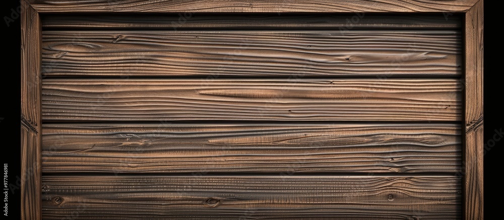 Poster a background texture of brown wooden boards featuring a horizontal frame with a space for text. copy