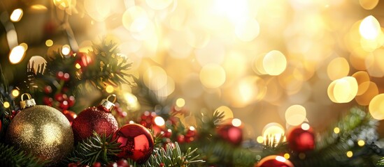 Christmas and New Year s holiday backdrop featuring copy space Christmas border