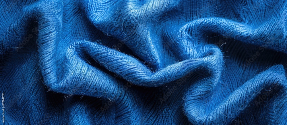 Poster rough felt pattern in blue color abstract background and texture for design purposes. copy space ima