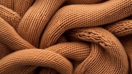 Obraz premium Close-up of a knitted blanket with detailed texture.