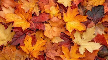 Fototapeta premium Red and Orange Autumn Leaves Background