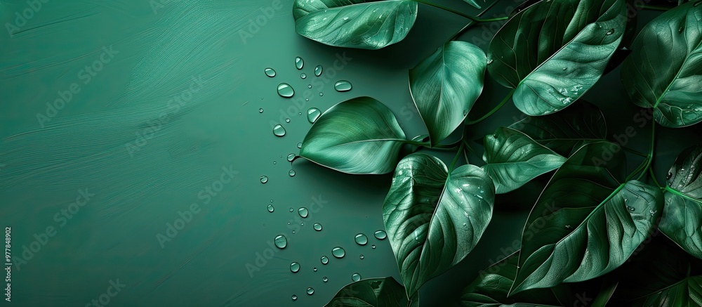 Poster green background with unsaturated tones. copy space image. place for adding text and design