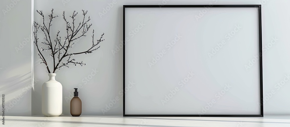 Poster isolated photo frame picture frame white backdrop. copy space image. place for adding text and desig