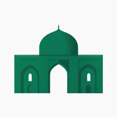 Green mosque illustration architecture design