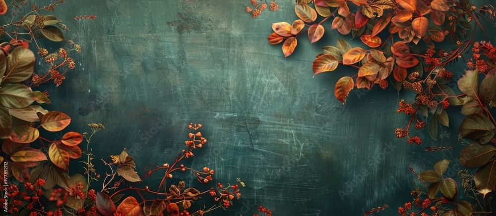 Canvas Prints retro autumn border. copy space image. place for adding text and design