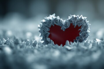 Frosted heart with paper figures symbolizing unity emotional connection and the collective strength found in compassionate supportive communities