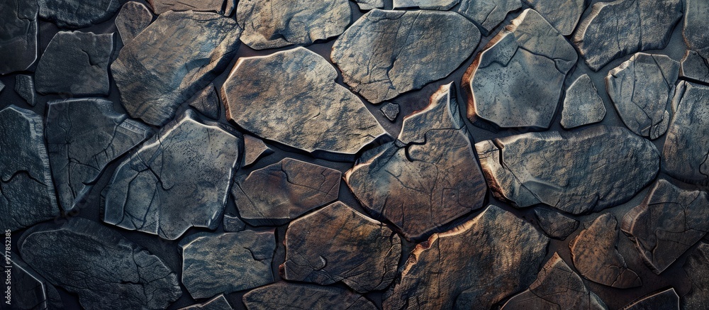 Poster empty stone tile wallpaper for background. copy space image. place for adding text and design