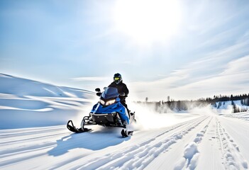 motoneige dans le beau temps