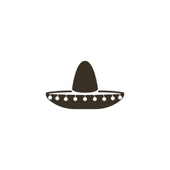 Mexican hat vector. An attribute of the people of Mexico is a hat and maracas. Simple black hat in mexican style vector.