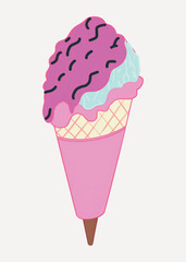 Colorful ice cream cone illustration