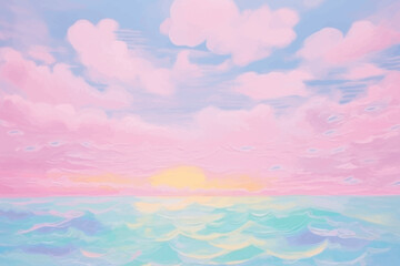 Dreamy pastel ocean sunset sky