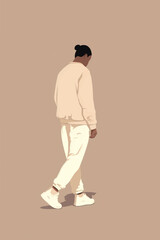Fototapeta premium Minimalist illustration of person walking