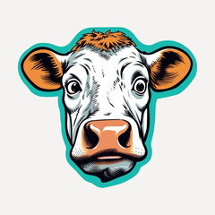 Cartoon cow head illustration