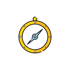 Compass Icon Vector. Lineal or Linear Color.