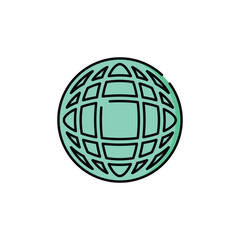 global Icon Vector. Globe Icon. Lineal or Linear Color.