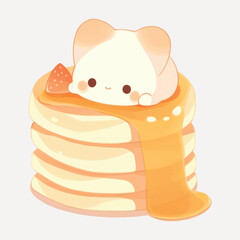 Cute pancake stack illustration