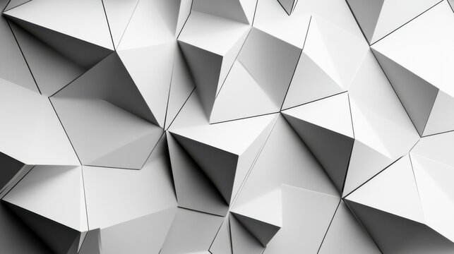 A minimalistic black-and-white pattern composed of repeating, sharp-edged triangles and lines, creating a clean yet striking visual flow. Sleek, modern web or app design backdrop