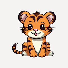 Cute cartoon tiger cub illustration