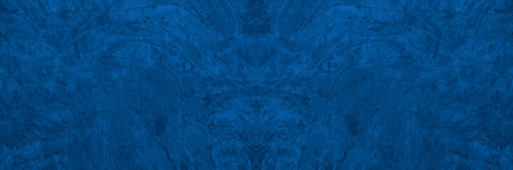 Old wall pattern texture cement blue dark abstract  blue color design are light with black gradient background.