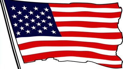 Fototapeta premium A vibrant flag flies high, symbolizing freedom and national pride during a summer event