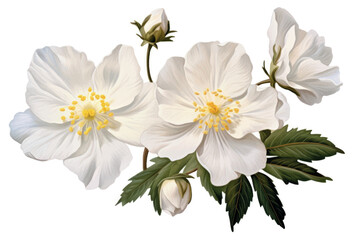 Obraz premium Elegant white floral illustration