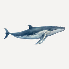 Majestic whale ocean illustration