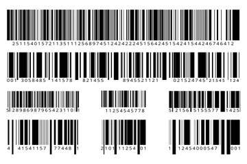 Realistic barcode lines icons isolated on white. Perfect for mobile apps, web design, and product labels.