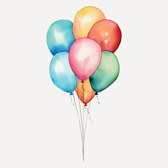 Colorful watercolor party balloons
