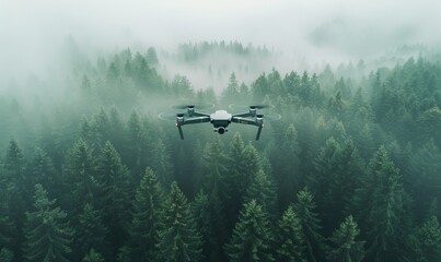 Fototapeta premium dji drone flying over an austrian forest