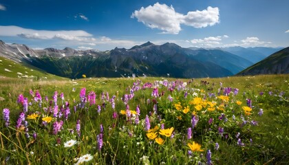 Fototapeta premium alpine meadow in the mountains