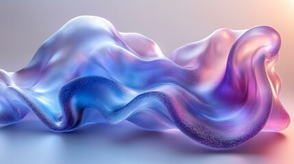Obraz premium this Fluid 3D rendering of a blue and purple gradient liquid blob with smooth, flowing contours.