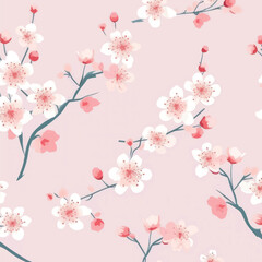 Elegant cherry blossom floral pattern