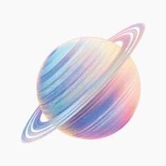 Colorful Saturn planet illustration
