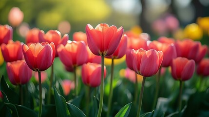 Obraz premium a Spring flowers in full bloom with vibrant colors and fresh, seasonal beauty.