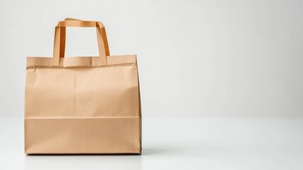 Brown Paper Bag on White Background