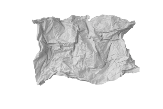 crumpled paper isolated on white