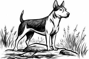 Obraz premium Cute coloring page featuring a playful dog for kids creativity.
