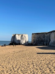 white cliff and beach