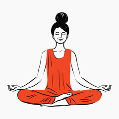 Woman meditating in lotus pose