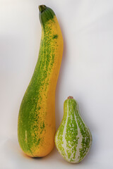 Fresh zucchini fruit isolated on white background