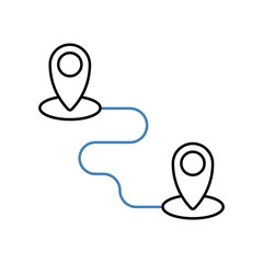 route planning concept line icon. Simple element illustration. route planning concept outline symbol design.