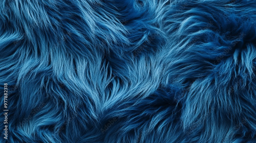 Wall mural a creative concept featuring a blue animal fur texture, showcasing wool close-up, perfect for banner