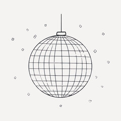 Minimalist disco ball illustration