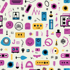 Colorful abstract electronic devices pattern
