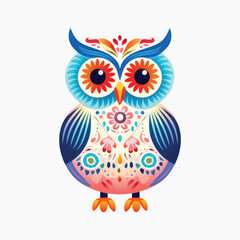 Colorful decorative owl illustration
